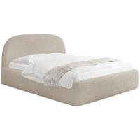 POLSTERBETT Puro mit Bettkasten, Beige Boucle 140 x 200 cm – mit Metall-Lattenrost - Beige/Birkefarben, Holzwerkstoff/Kunststoff (140/200cm) - WFL GROUP