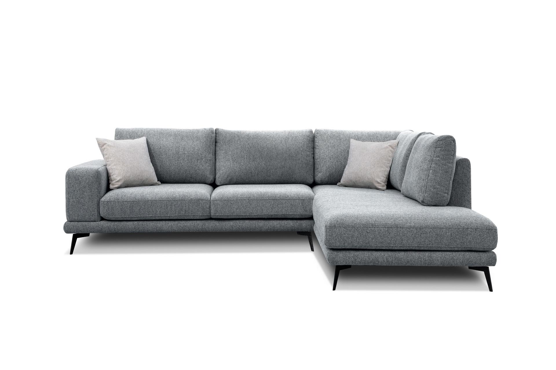 ECKSOFA MEDIOLANE 5-Sitzer, grau - Grau, Holzwerkstoff/Textil (282/219cm) - Wozimo