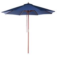 SONNENSCHIRM 270 cm marineblau Toscana - Blau/Dunkelbraun, Textil (270/270cm) - Beliani