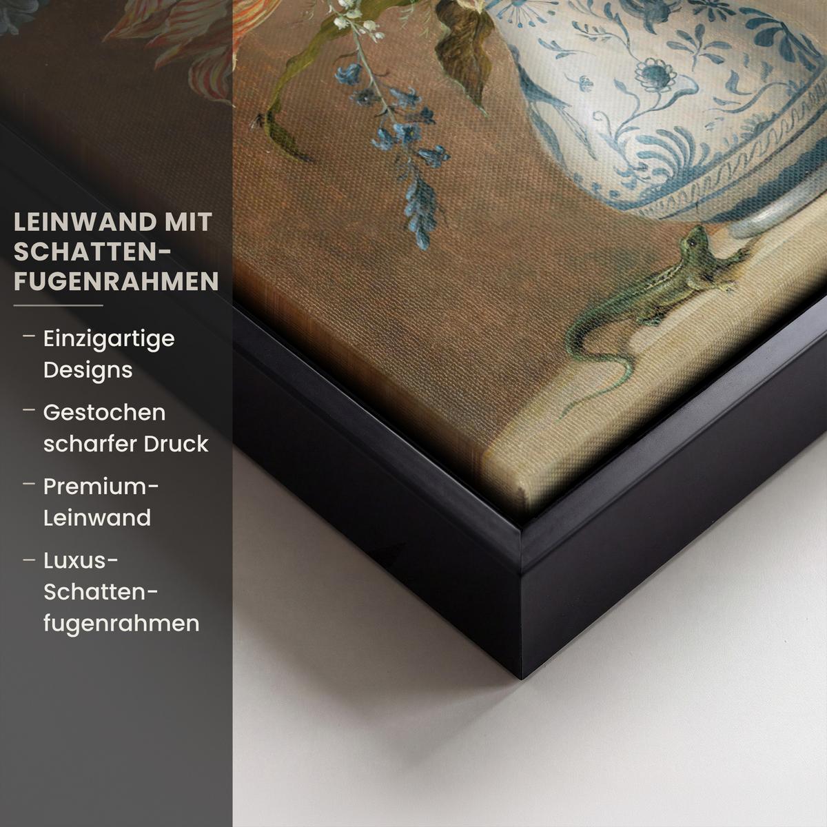 LEINWAND Bilder mit Rahmen - Alte Meister - Blumen - Balthasar van der Ast - 20x30 - Hellbraun, Textil (20/30cm) - MuchoWow