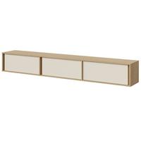 LOWBOARD Vero mit 3 Türen, hängend oder stehend, 230 cm, Frühlingseiche + Macadamia - Kaschmir/Eichefarben, Holzwerkstoff (230/40/35cm) - Beautysofa