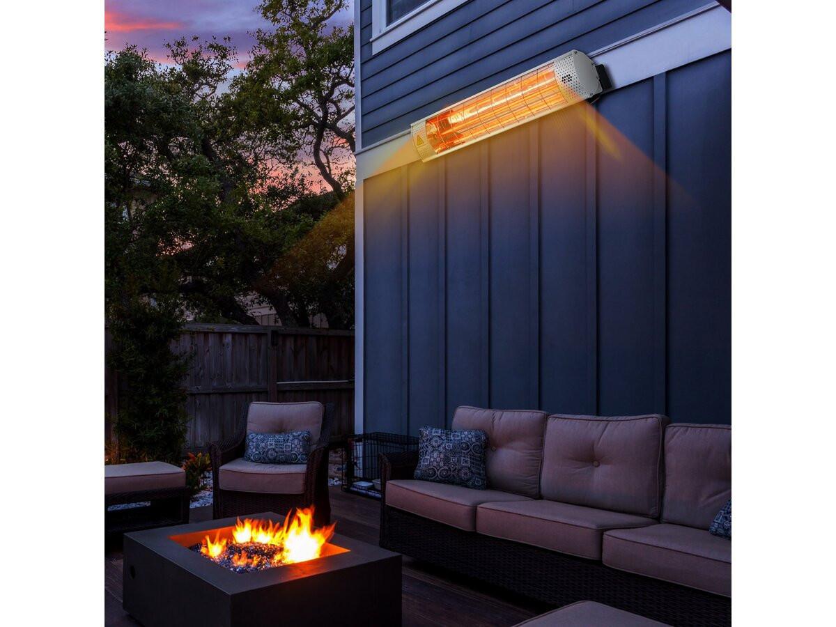 AUSSENHEIZUNG chauffage de terrasse infrarouge - 2000w - argenté Silber - Grau, Metall (56/7.2/56cm) - Habitat Garten