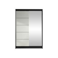 SCHWEBETÜRENSCHRANK Lino III - Schwarz/Weiß, Holzwerkstoff/Metall (120/200/58cm) - MIRJAN24