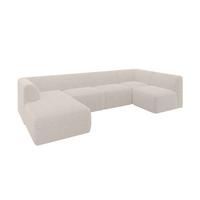 WOHNLANDSCHAFT Ottomane Links MOVO-L 345x180x78 cm Creme Cord - Creme, Holzwerkstoff/Kunststoff (345/78/180cm) - ALTDECOR