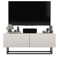 TV-SCHRANK Enjoy Kaschmir matt mit Metallrahmen 120 cm - Kaschmir/Schwarz, Holzwerkstoff/Metall (120/46/35cm) - Meble Lindner