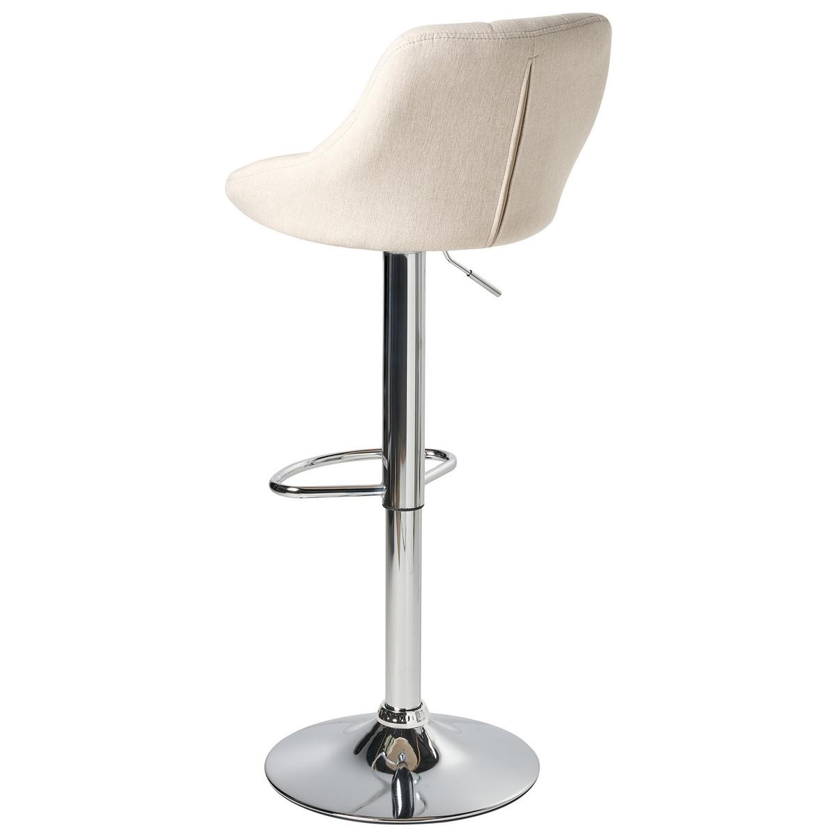 BARHOCKER 2er-Set Stoff drehbar Hellbeige Lucca - Beige/Silberfarben, Textil (47/83/52cm) - Beliani