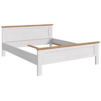 BETT weiß Lärche, Eiche Artisan Landhaus, Doppelbett Liegefläche 180 x 200 cm - Eichefarben/Weiß, Holzwerkstoff/Metall (180/200cm) - Inn.Furn