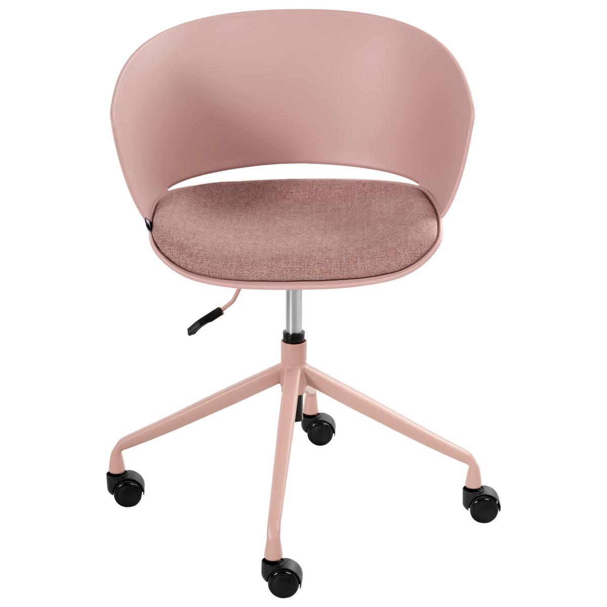 BÜROSTUHL Rosa Gleeful - Pink/Schwarz, Textil (64/77/64cm) - Beliani