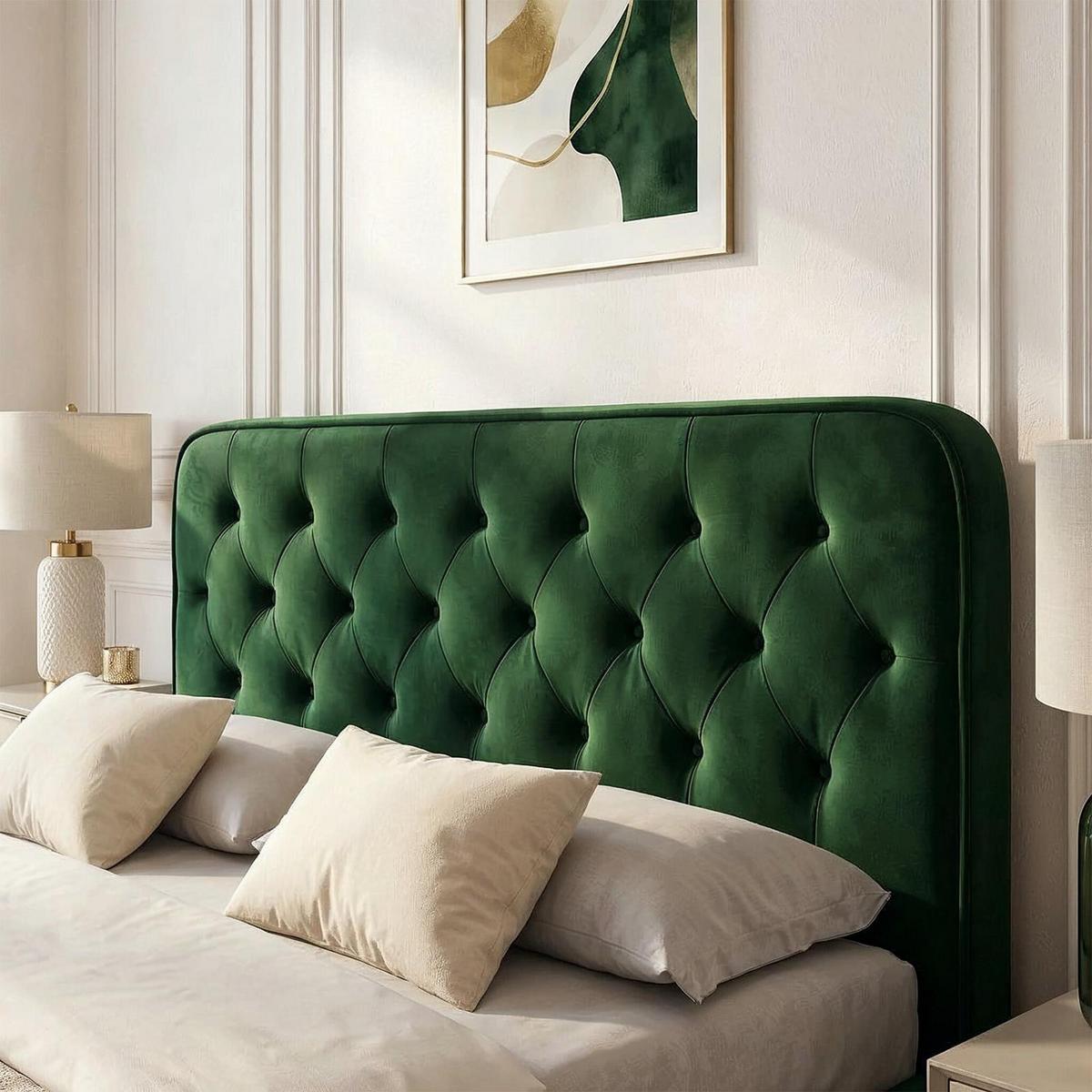 POLSTERBETT GLAMOUR 140x200 cm grün - Grün, Textil (140/200cm) - CARO-Möbel