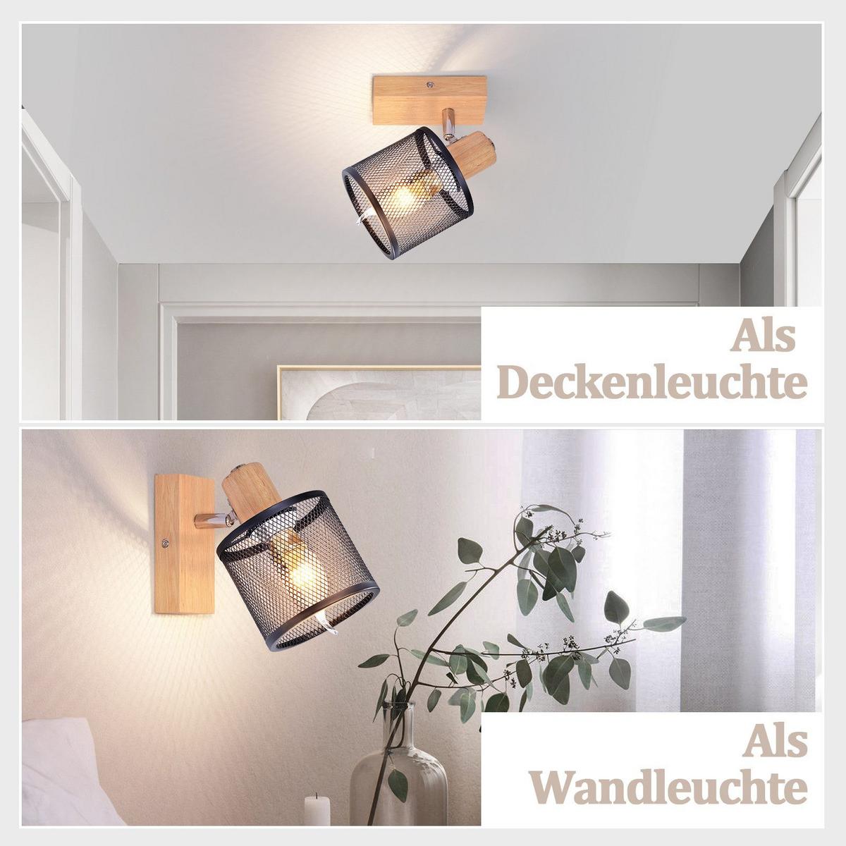 DECKENSTRAHLER Gisela 1-flammig 16/10/14 cm - Schwarz, Metall (16/10/14cm) - Nettlife