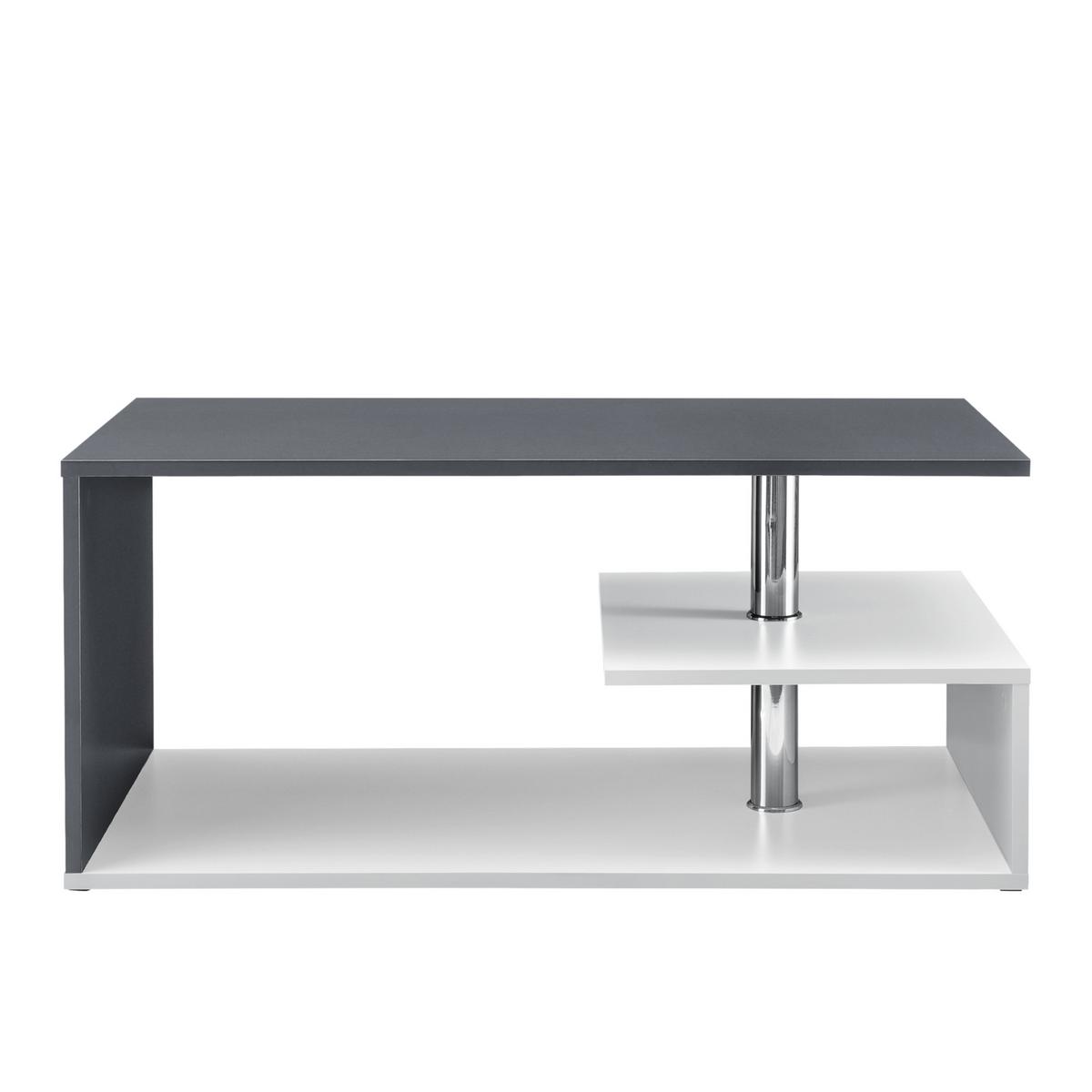 COUCHTISCH Haarlem 50/90/41 - Dunkelgrau/Weiß, Holzwerkstoff (90/50/41cm) - [en.casa]