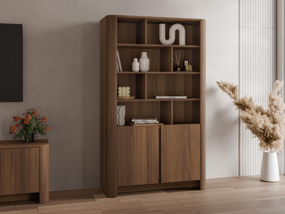 STANDREGAL Bari RG103 - Nussbaumfarben/Schwarz, Holzwerkstoff/Kunststoff (103/170/39cm) - MIRJAN24