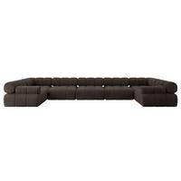 WOHNLANDSCHAFT modulares Sofa Birno-U3 - 475x190x70 cm Braun Velours - Braun, Holzwerkstoff/Textil (475/70/190cm) - ALTDECOR