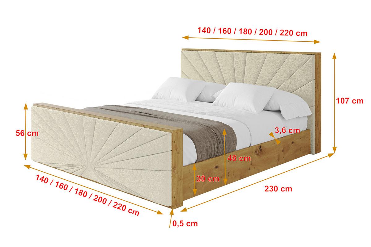 POLSTERBETT mit Bettkasten, Fußteil und Lattenrost, Boxbett mit Matratze H3/H4 - ENZO6-Z 140x200 Beige - Taupe, Holzwerkstoff/Textil (140/200cm) - ALTDECOR
