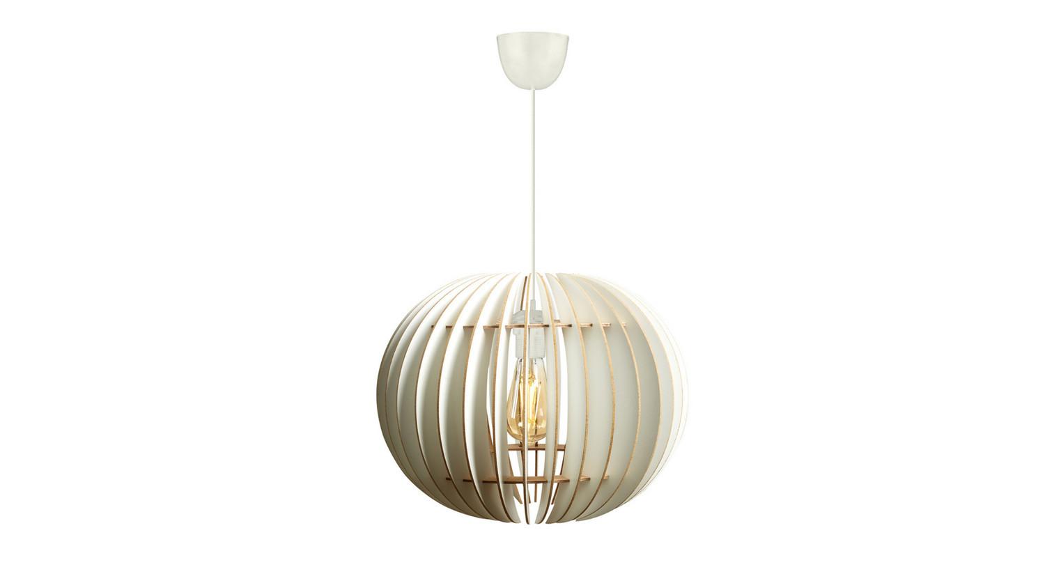 HÄNGELAMPE BOLZANO Weiß Holz - Weiß, Holz (36/36/70cm) - KAWOLA