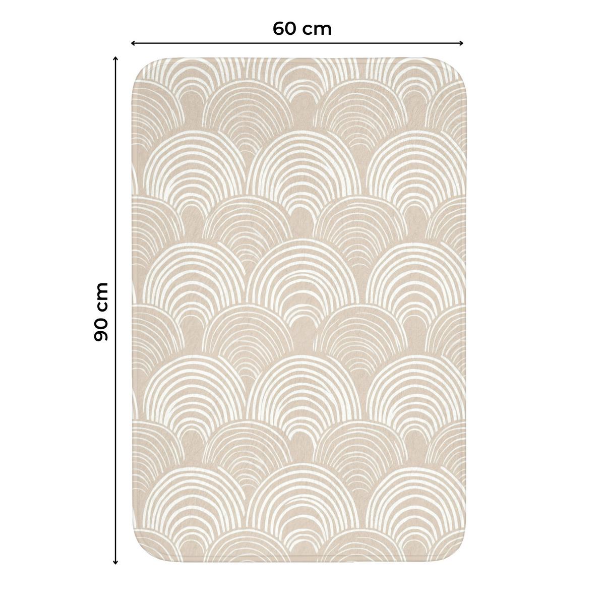 WC-VORLEGER Wellen - Textur - Beige Toilettenvorleger 60x90 cm - Kaschmir, Textil (60/1cm) - OnlyWow