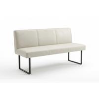 ESSZIMMERBANK ELEEN Hellgrau Leder - Hellgrau, Leder (163/85/69cm) - KAWOLA