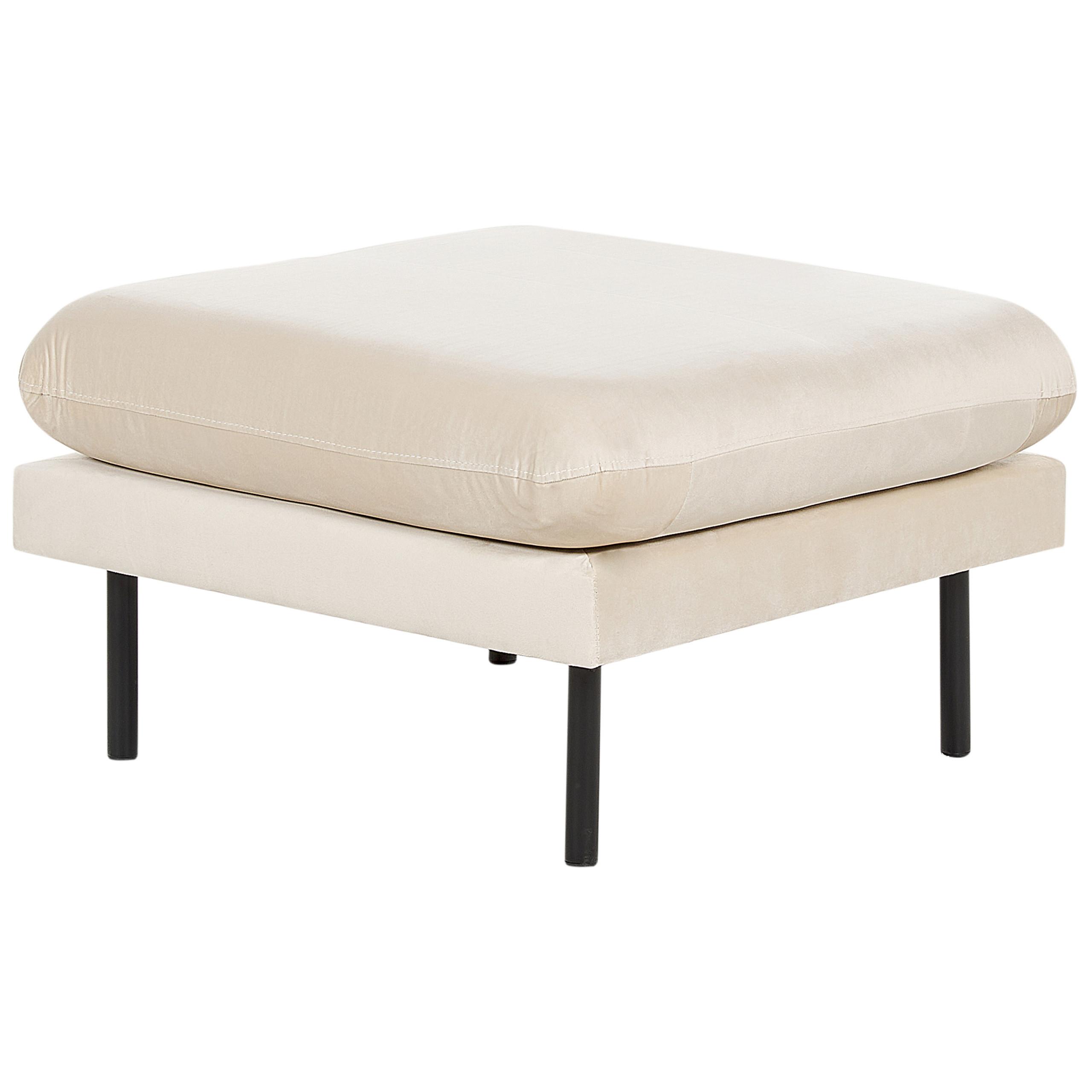 OTTOMANE Hellbeige Vinterbro - Beige/Schwarz, Textil (70/44/70cm) - Beliani