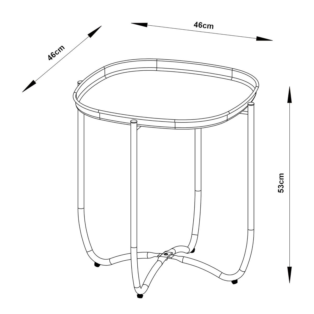 TABLETTTISCH Sandefjord - Schwarz, Metall (46/46/53cm) - [en.casa]