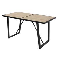ESSTISCH 140x70x75 cm rechteckig Eiche Optik mit Metallgestell - Braun, Metall (140/70/75cm) - ML-DESIGN