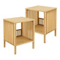 SATZTISCH-SET 2 TLG. Varde - Naturfarben, Holz (33/38.5/50cm) - [en.casa]