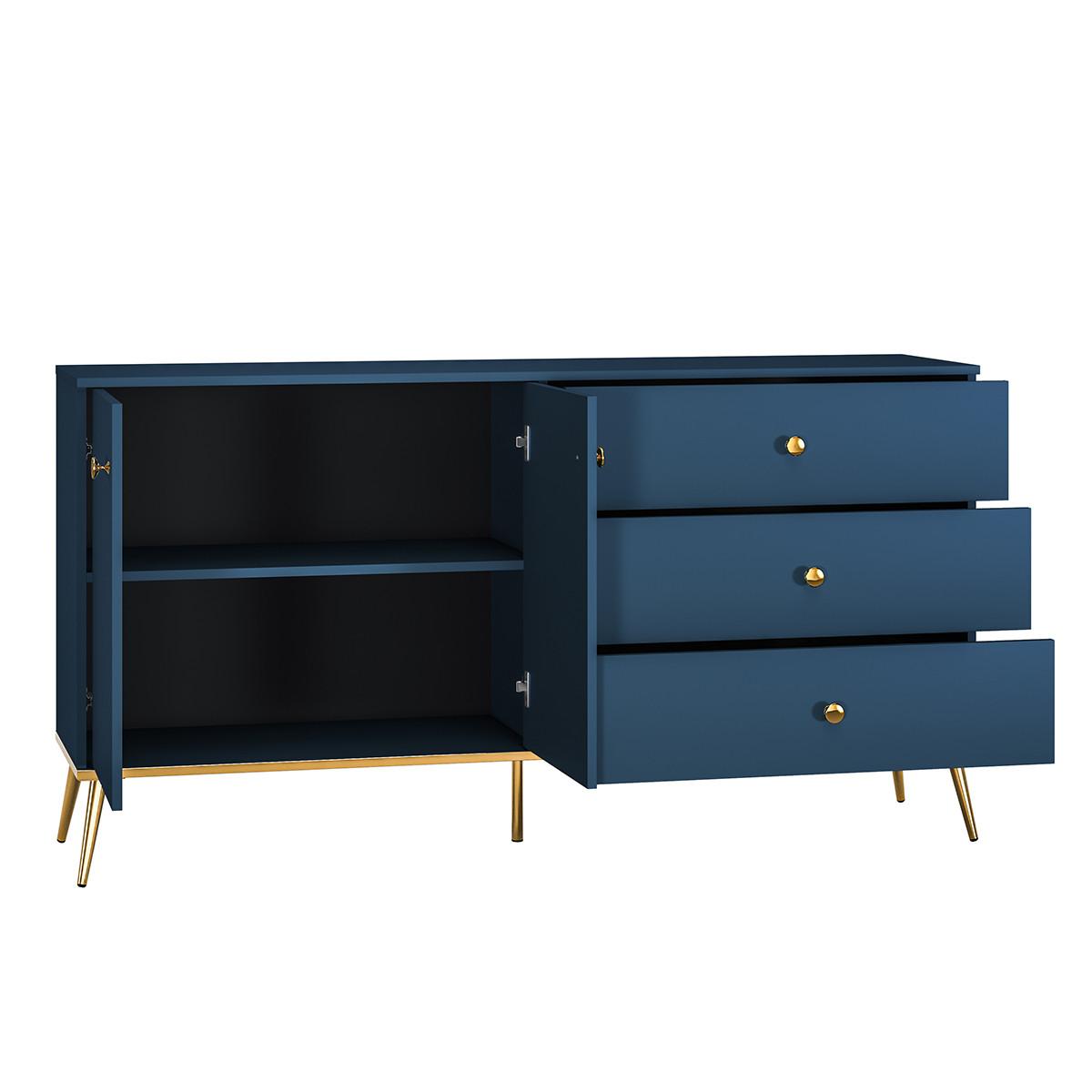 SIDEBOARD Thalia Blau - Blau, Holzwerkstoff (160/85/40cm) - Petits-meubles
