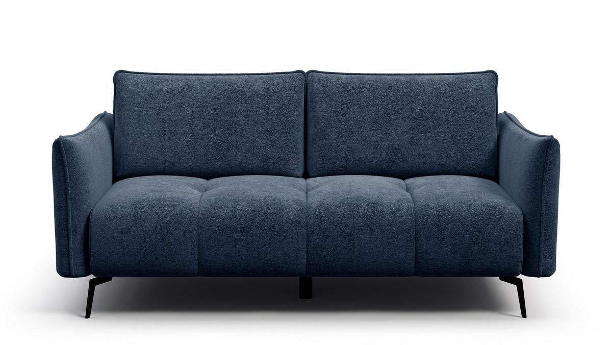 SOFA AERA 2,5-Sitzer, dunkelblau - Schwarz/Dunkelblau, Holz/Textil (187/89/96cm) - Wozimo