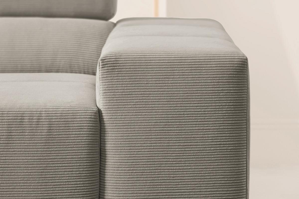 ECKSOFA NEVADA Grau Cord - Schwarz/Grau, Kunststoff/Textil (319/215cm) - KAWOLA
