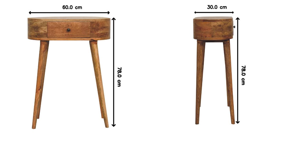 NACHTTISCH aus Massivholz, 1 Schublade, Nordische Beine, Beige - Messingfarben/Braun, Holz/Metall (60/78/30cm) - Artisan Furniture