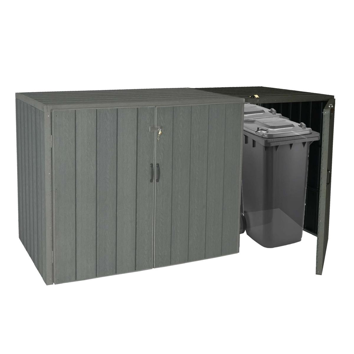 MÜLLTONNENBOX ERWEITERUNG Grau - Grau, Metall (79/117/105cm) - MCW