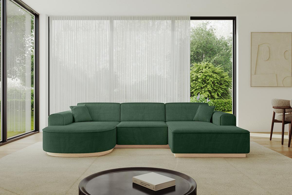 WOHNLANDSCHAFT ARRIO-U1 303x171x83 cm Grün - Grün, Holzwerkstoff/Textil (303/83/171cm) - ALTDECOR