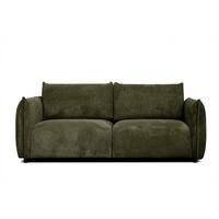SOFA TAUER 3-Sitzer, olivgrün - Schwarz/Olivgrün, Holzwerkstoff/Kunststoff (112/84/206cm) - Wozimo