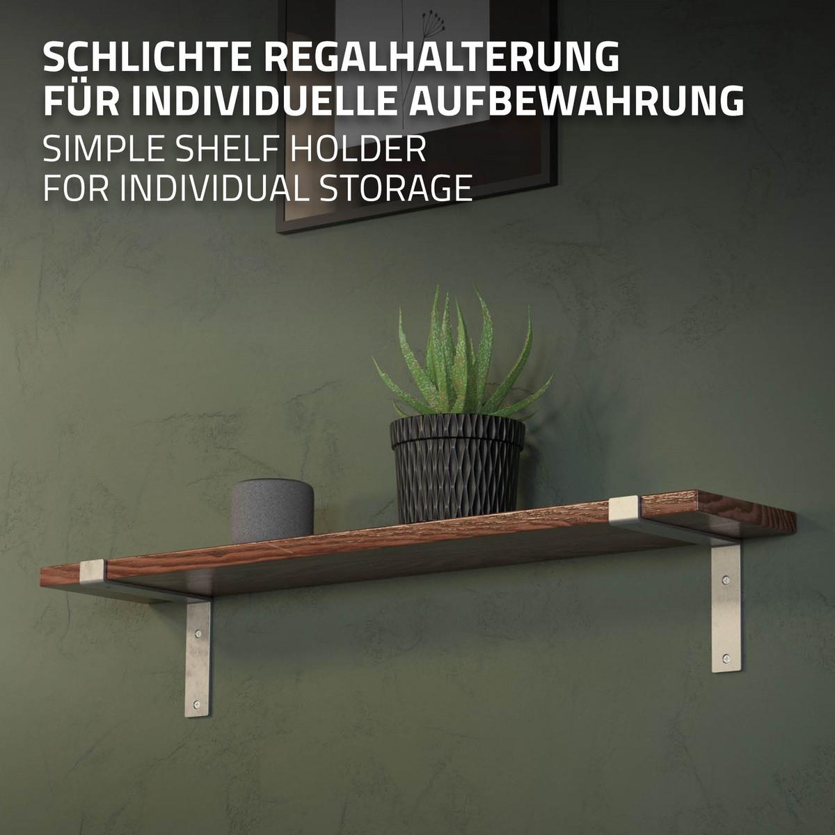 REGALHALTERUNG - Grau, Metall (4/14.5/20cm) - ML-DESIGN