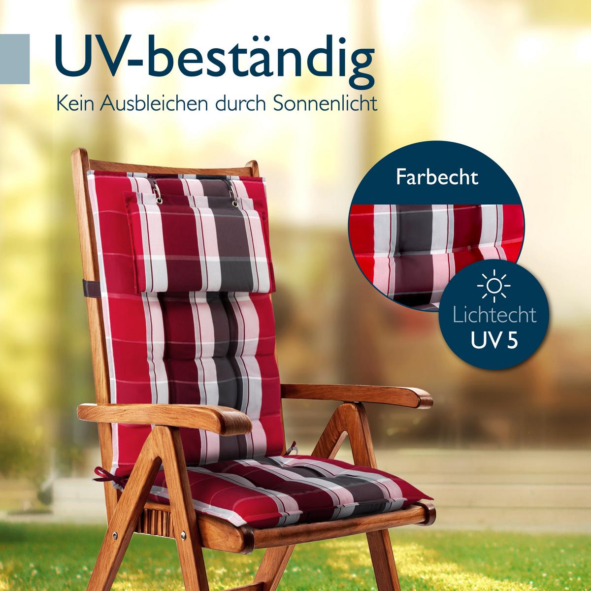 HOCHLEHNER Sun-HL 119x50x8cm Rot-Gestreift (6tlg) - Rot, Textil (50/120cm) - Beautissu 