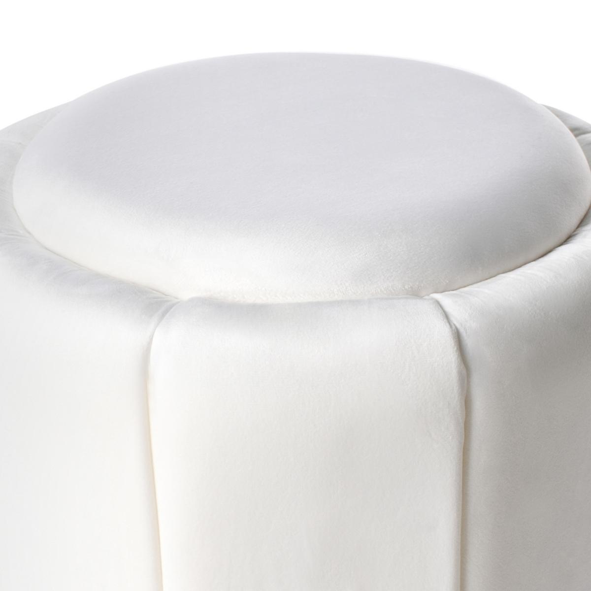 POUF Weiß Irving - Goldfarben/Weiß, Textil (43/37/43cm) - Beliani