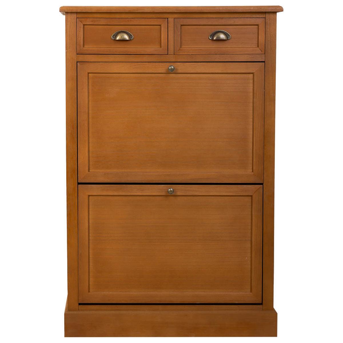 SCHUHSCHRANK aus Holz 80x33x120 cm - Braun, Holz (86/38/126cm) - Wanderlust
