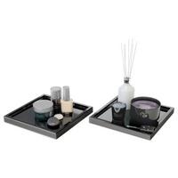DEKOSCHALE Maya Schwarz Hochglanz 2er Set - Schwarz Hochglanz, Holzwerkstoff (1.8cm) - Vladon