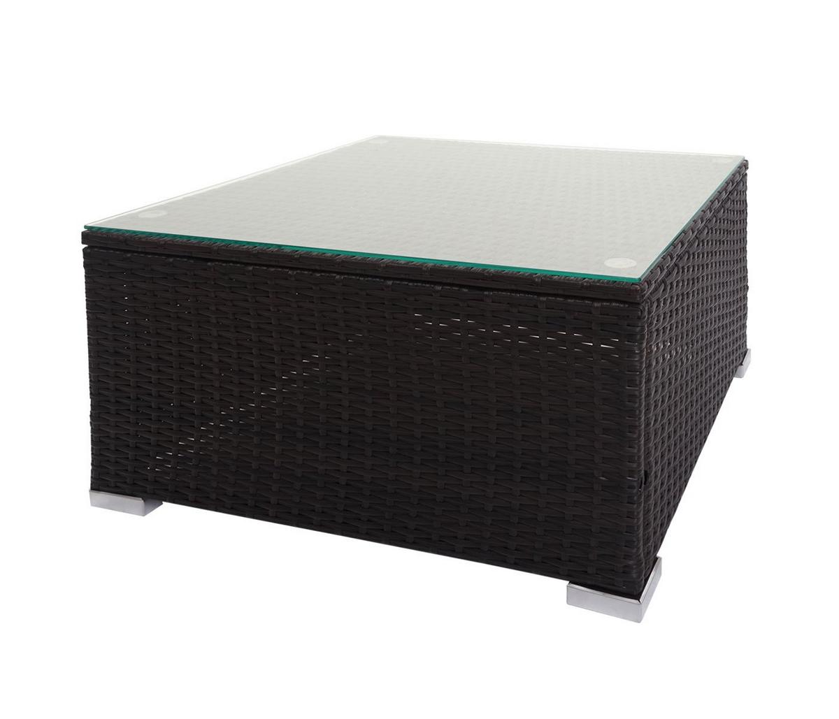 POLY-RATTAN GARNITUR Braun, Grau, Orange - Braun/Orange, Kunststoff - MCW