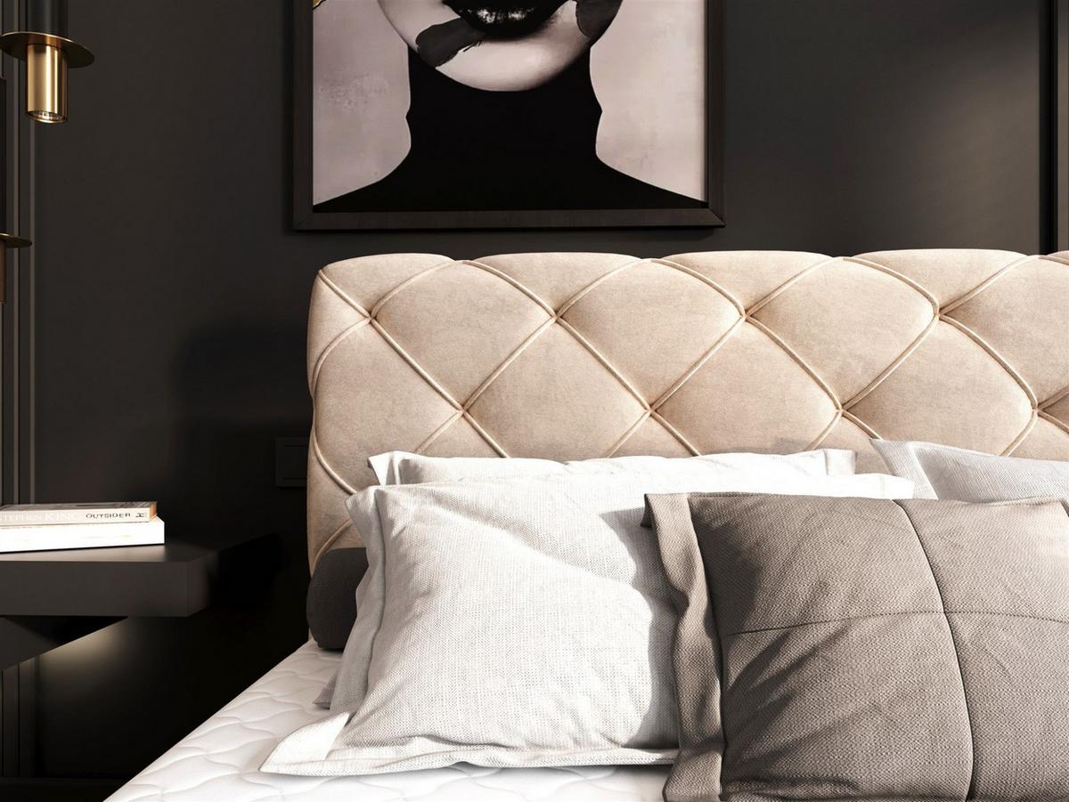 BOXBETT Gisel - Creme, Holzwerkstoff/Textil (120/200cm) - Fun Möbel