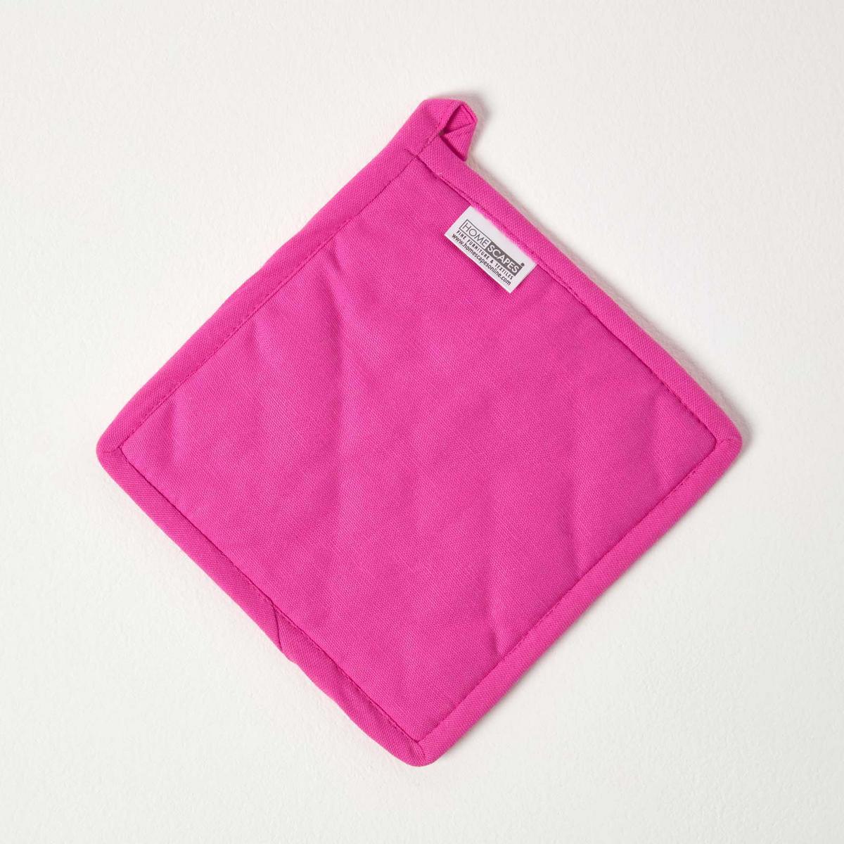 TOPFLAPPEN Bunte Punkte 20/20 cm, Baumwolle wattiert - Pink, Textil (20/20cm) - Homescapes