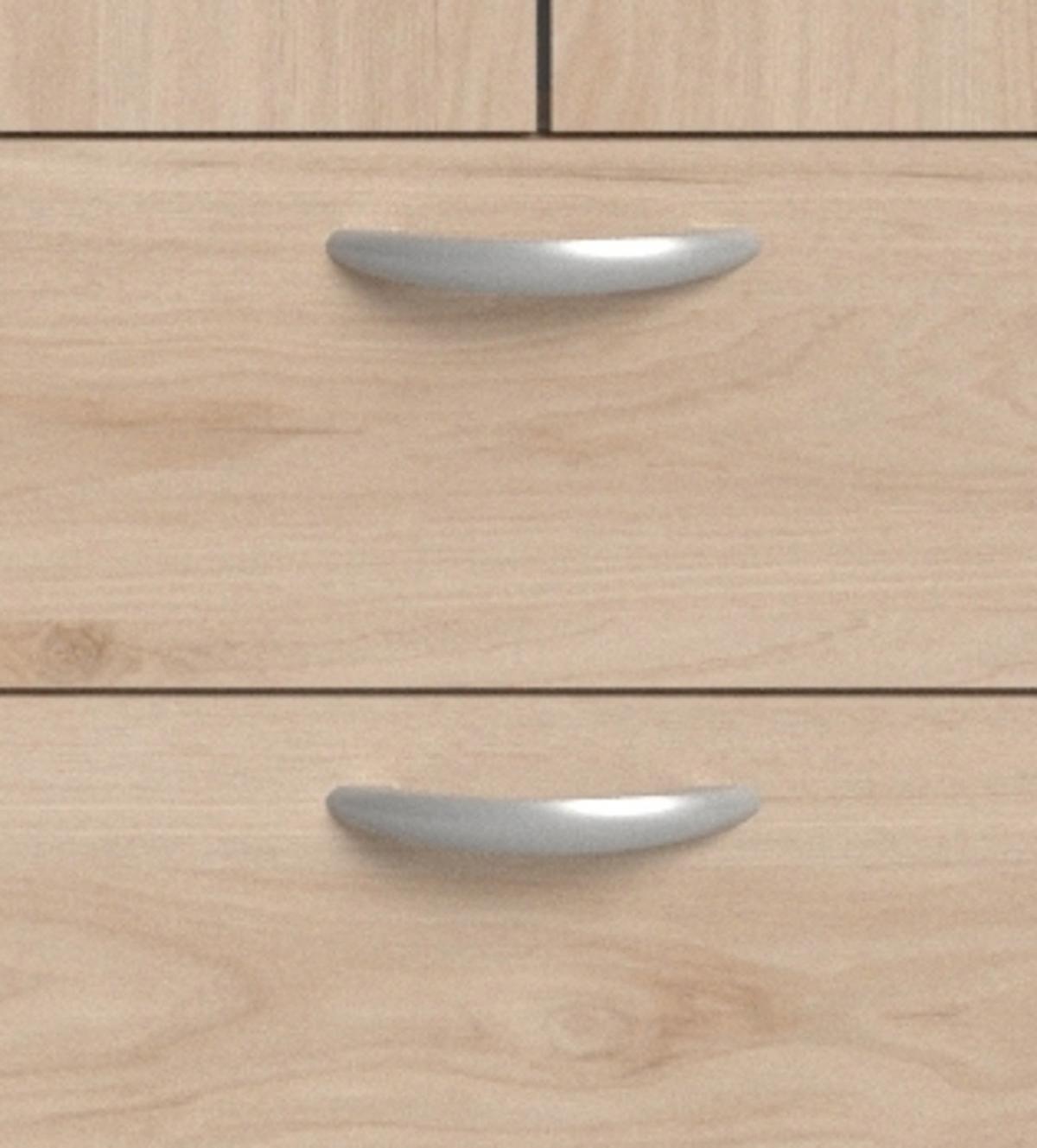 KLEIDERSCHRANK mit Spiegel Eiche 120 x 185 cm, Drehtürenschrank mit 3 Türen - Eichefarben/Silberfarben, Holzwerkstoff/Kunststoff (120/185/51cm) - Furn.Design