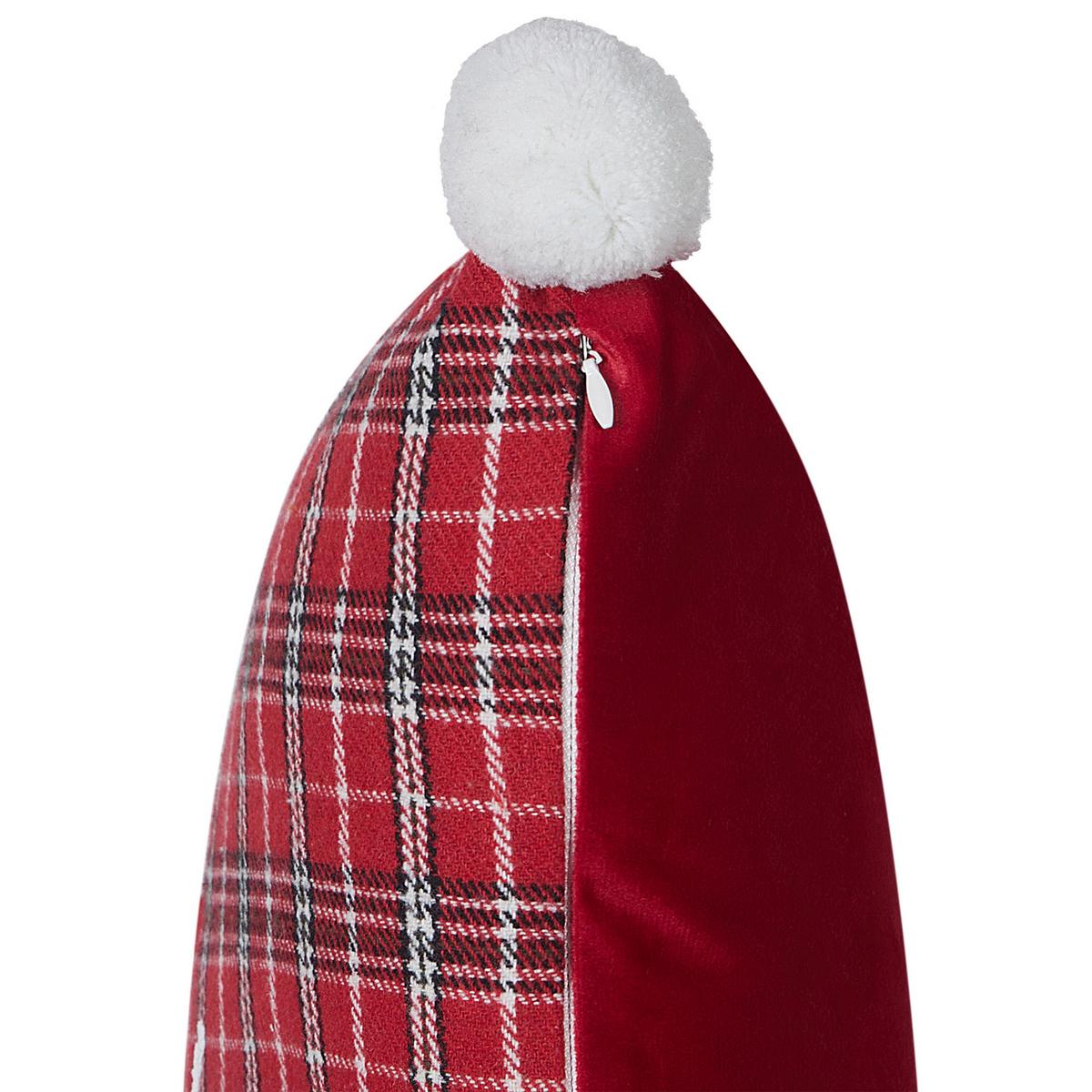 DEKOKISSEN 2er-Set Rot 45/45 cm Lonicera - Rot/Weiß, Textil (45/45cm) - Beliani