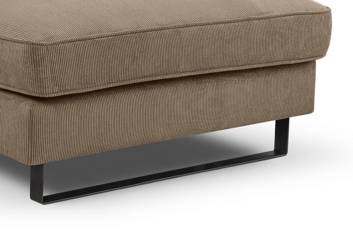 SOFA braun Cord 276 cm, Ecksofa 4-Sitzer, L-Sofa Ottomane rechts - Schwarz/Braun, Holz/Textil (276/183cm) - Inn.Furn