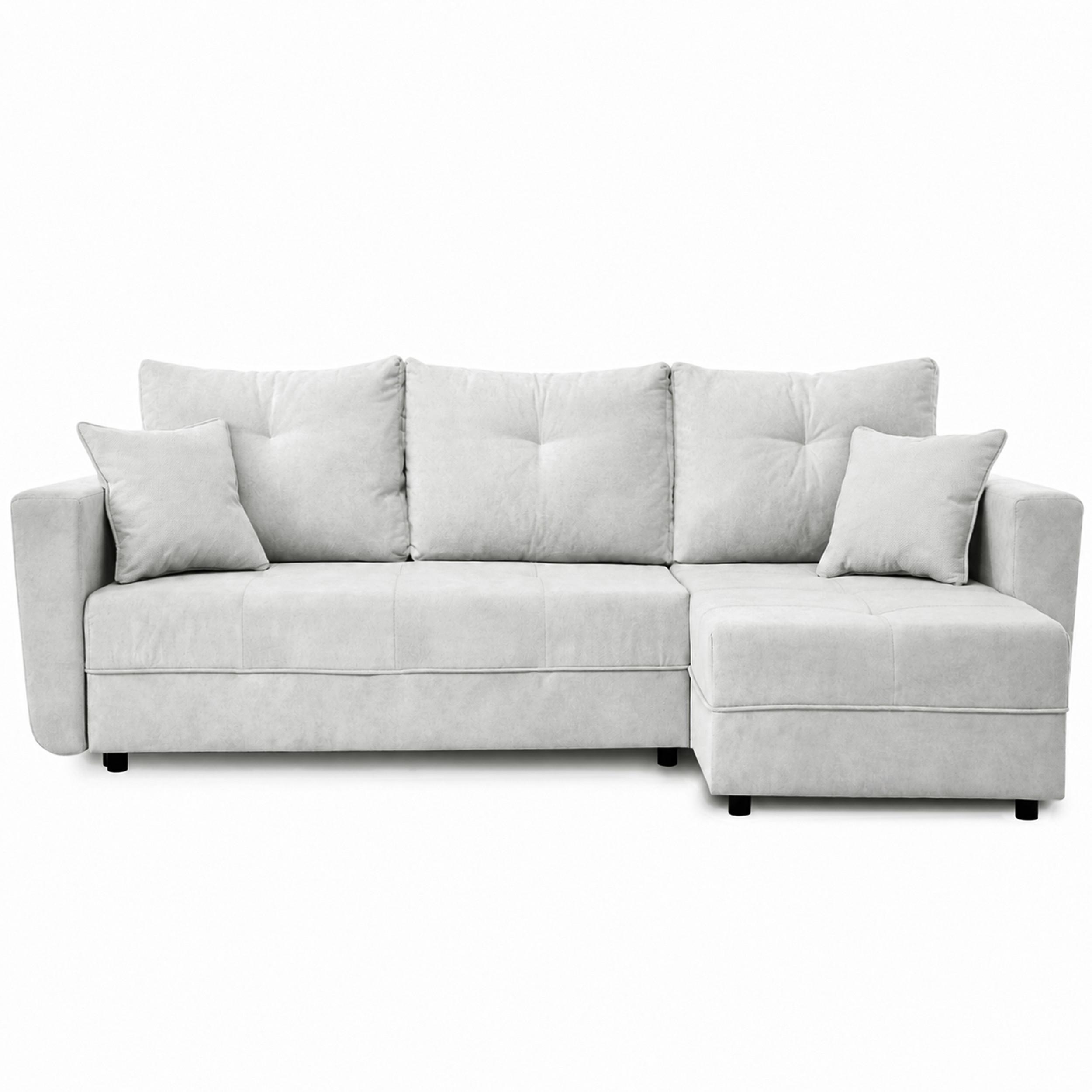 ECKSCHLAFSOFA Verona mit Bettkasten und universeller Ottomane 240 cm, Hellbeige - Beige, Textil (240/148cm) - Beautysofa