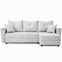 ECKSCHLAFSOFA Verona mit Bettkasten und universeller Ottomane 240 cm, Hellbeige - Beige, Textil (240/148cm) - Beautysofa