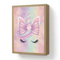 NACHTTISCHLAMPE MIT AKKU Einhorn - Glitzer - Regenbogen - Pastell 30x40 cm - Hellrosa, Holzwerkstoff (8/30/40cm) - OnlyWow