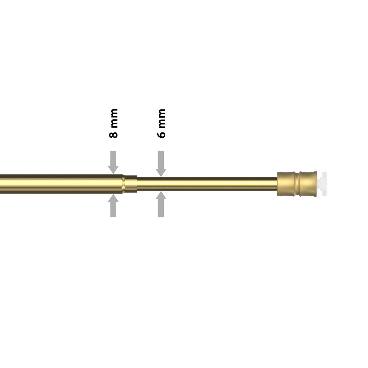 KLEMMSTANGE / SCHEIBENSTANGE Flexo 40-60 cm, 8 / 6 mm Ø, Messing-farbig - Messingfarben, Kunststoff/Metall (1.2cm) - INTERDECO