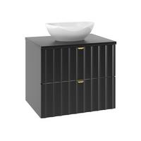 WASCHTISCH 60.6cm Lexa Schwarz - Schwarz, Holzwerkstoff (60.6/52.2/46.5cm) - Petits-meubles