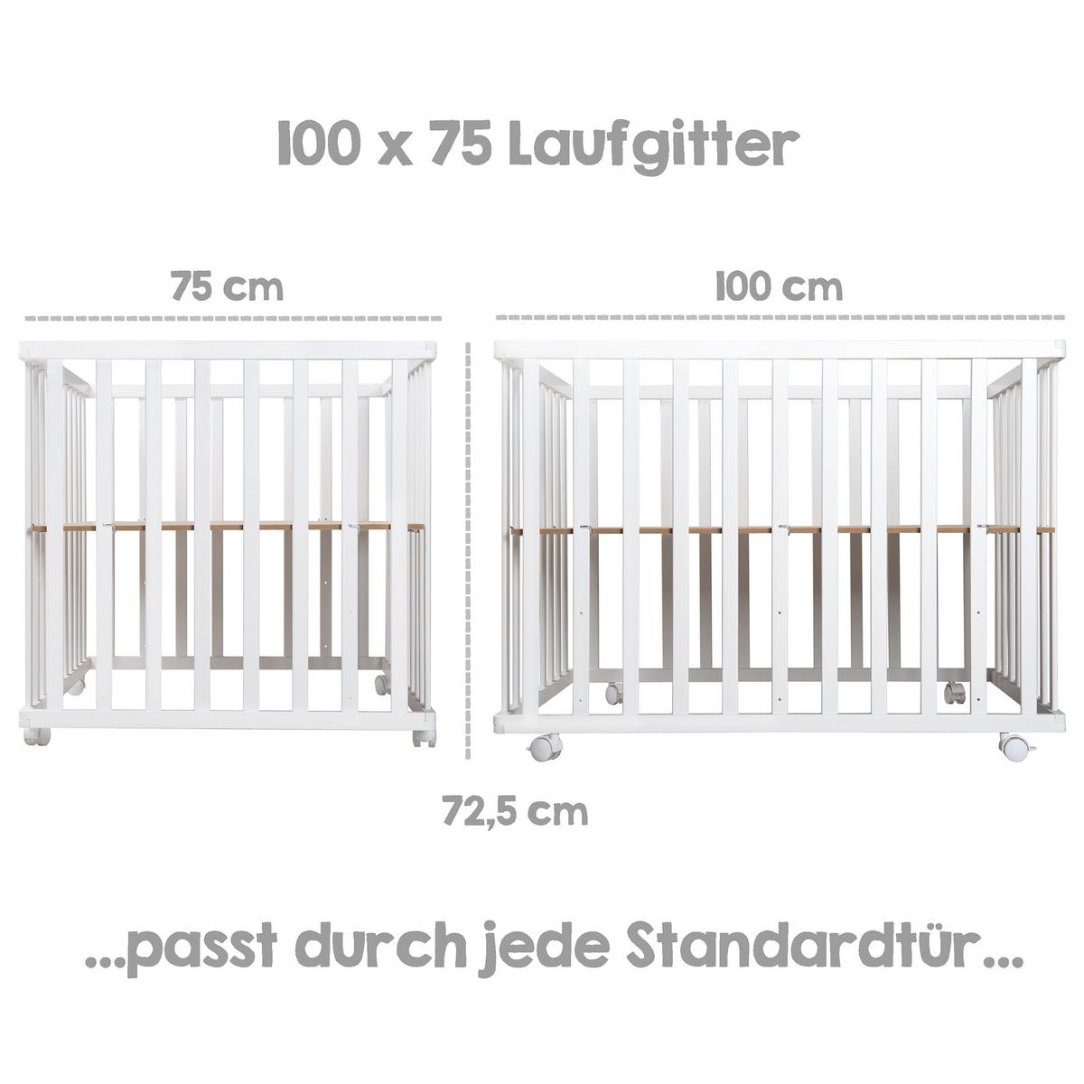 LAUFGITTER 100x75 roba Style grau - Weiß, Holzwerkstoff (72.5/72/98cm) - Roba