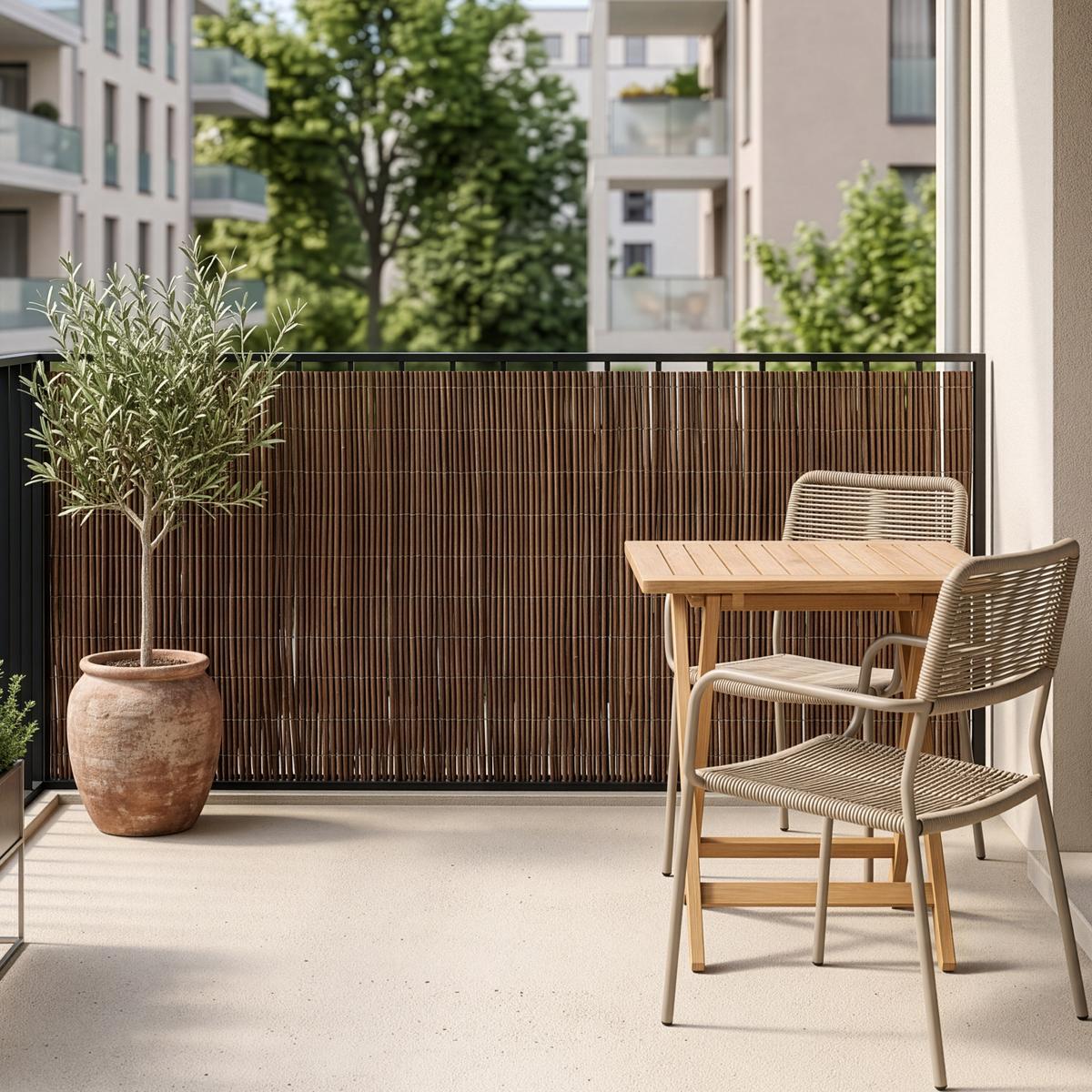 WEIDENZAUN Hyssna - Dunkelbraun, Naturmaterialien (100cm) - casa.pro